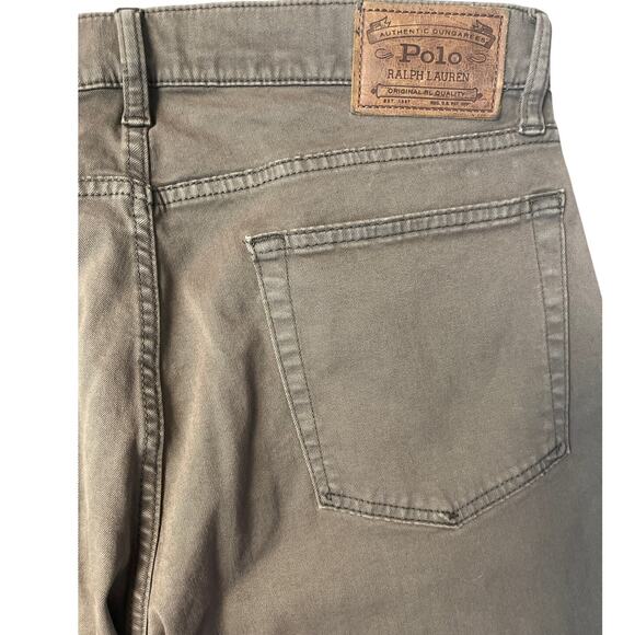 Polo Ralph‎ Lauren Men’s Stretch Olive Green Moto Jeans Size 32x30 - Picture 8 of 10